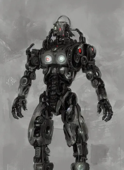 Image similar to cyborg, borg, android, strogg, droid from an anime movie, concept art by ruan jia