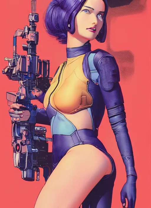 Prompt: cyberpunk girl. portrait by mœbius and will eisner and gil elvgren and pixar. realistic proportions. cyberpunk 2 0 7 7, apex, blade runner 2 0 4 9 concept art. cel shading. attractive face. thick lines.