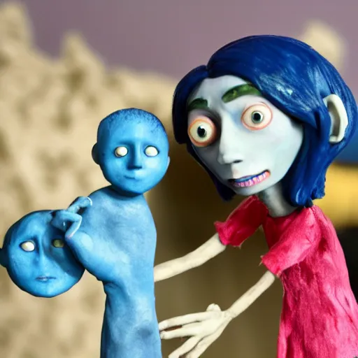 Image similar to coraline and the other mother claymation