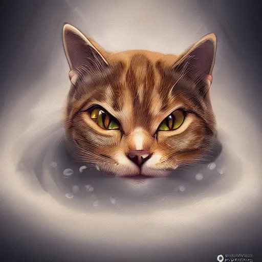 Image similar to cat as liquid, highly detailed, smooth, artstation, digital illustration