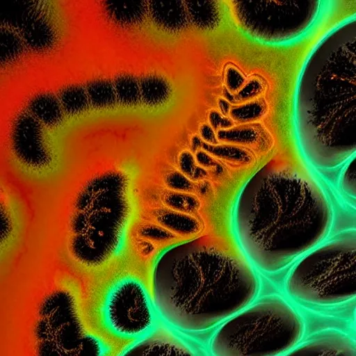 Prompt: award - winning photo of a beautiful glowing molten fractal magma, inner glow, lava texture
