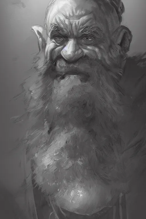 Image similar to Concept art of a dwarf by Even Amundsen, pencil