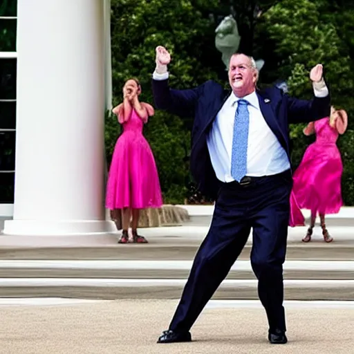 Image similar to Kevin McCarthy dancing his heart out. White House photo.