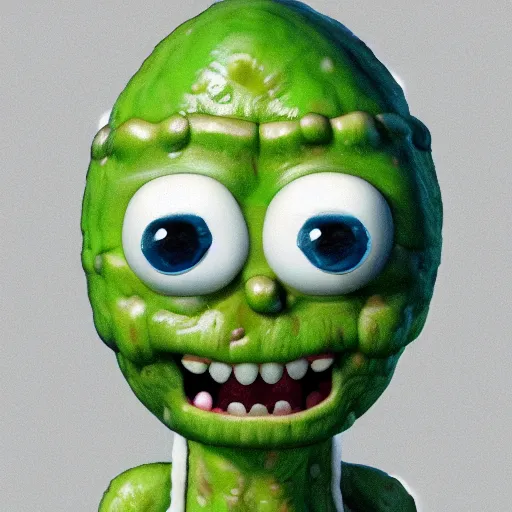 Prompt: photorealistic pickle Rick