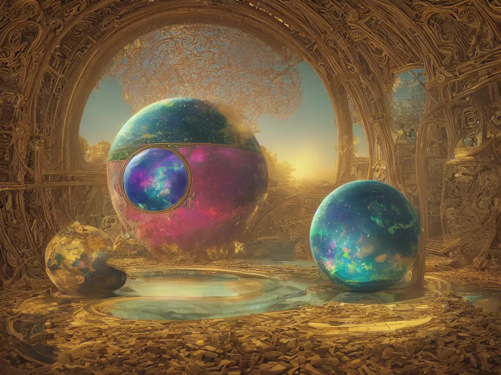 Prompt: The universe is a spheroid region 705 meters in diameter, 3d render, Sunlight Study, by Martin Johnson Heade and ((((Lisa Frank)))), Art Nouveau, 8k, extreme detail, sharp focus, octane render