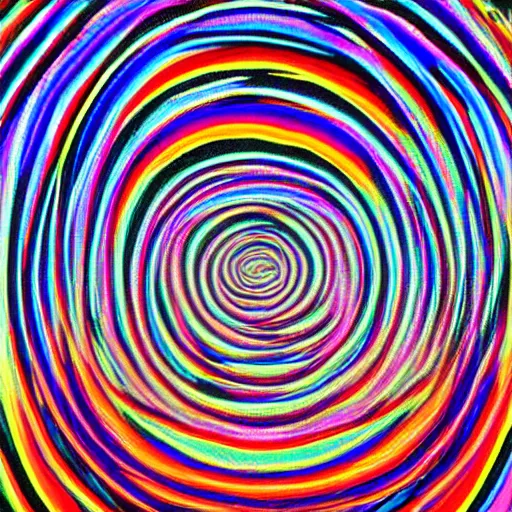 Prompt: entrance to the cosmic labyrinth psychedelic rainbow colors wizard art