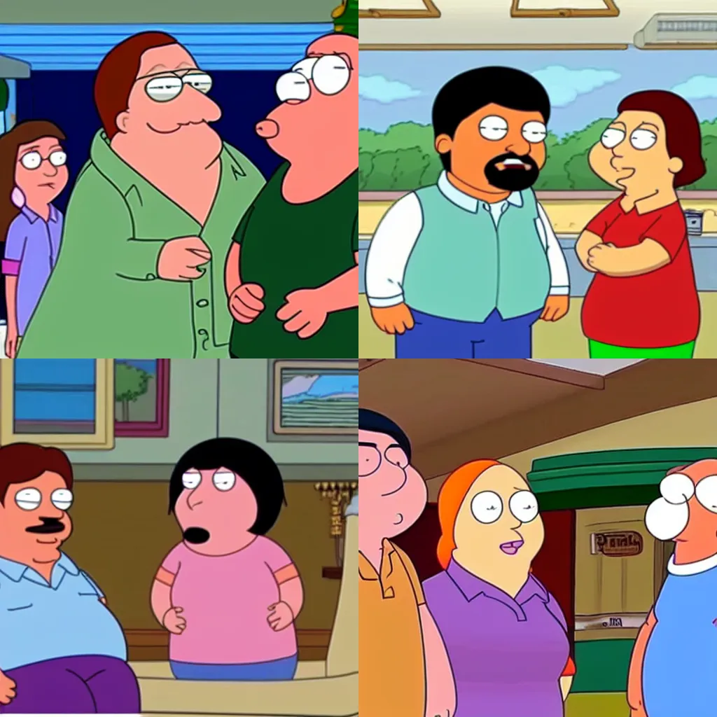 Prompt: Mutahar as a guest star on Family Guy.