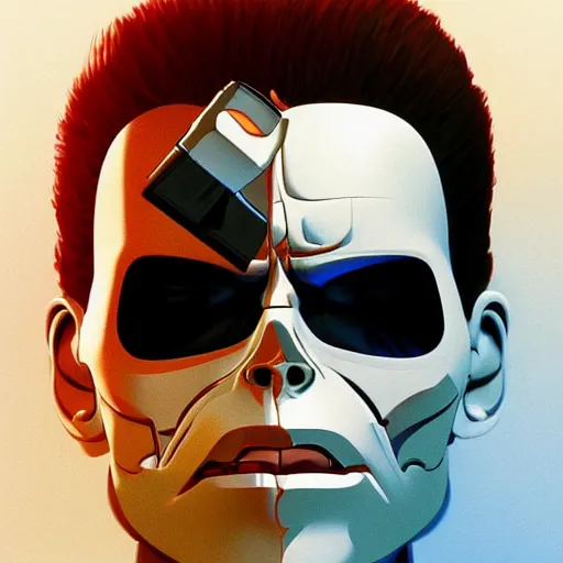 Image similar to face icon stylized minimalist the terminator 2 : judgement day, loftis, cory behance hd by jesper ejsing, by rhads, makoto shinkai and lois van baarle, ilya kuvshinov, rossdraws global illumination