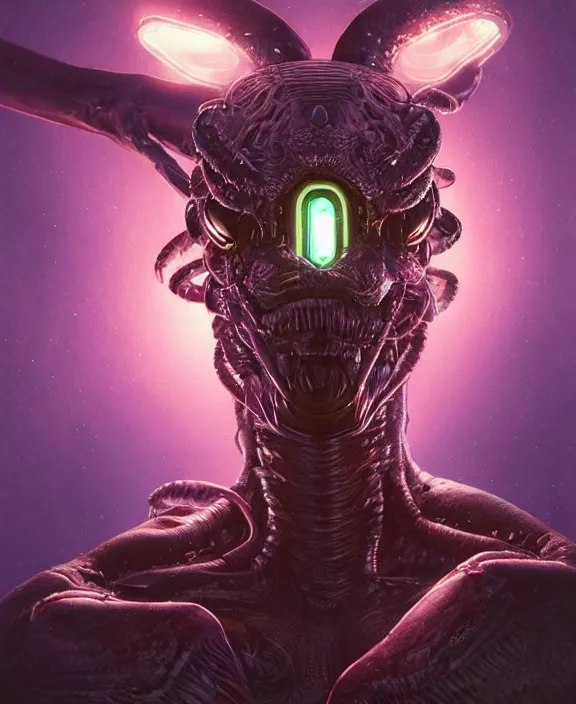 Prompt: portrait of a shining neon lights predatory insect alien crab monster, muscles, rippling, milky way environment, ultra realistic, concept art, intricate details, eerie, highly detailed, photorealistic, octane render, 8 k, unreal engine. art by artgerm and greg rutkowski and alphonse mucha