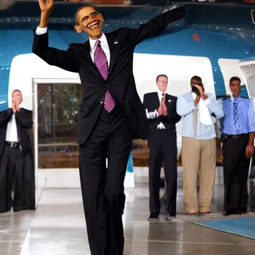 Prompt: Obama doing a sexy dance