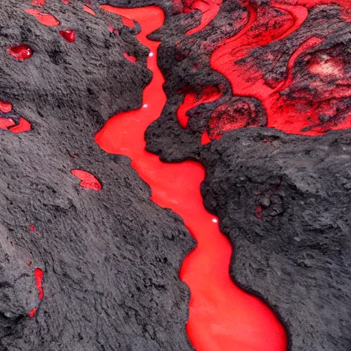 Prompt: realistic highly detailed elegant red volcanic slime in a active volcano