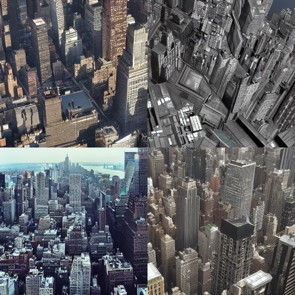 Prompt: new york city after being hit by a magnitude 9.5 earthquake. Beautifully detailed. Hyper realistic. Cinematic lighting.