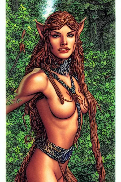 Prompt: A beautiful Elf woman by larry Elmore