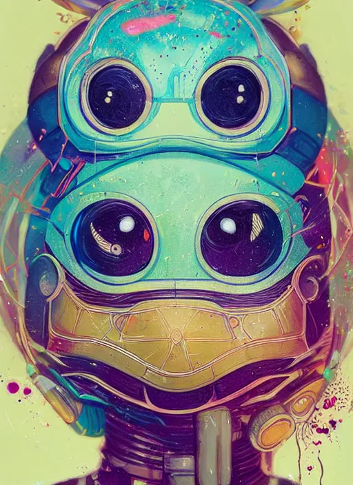 Prompt: beautiful portrait of Lofi cyberpunk Squirtle, by Tristan Eaton, Stanley Artgermm, Tom Bagshaw, Greg Rutkowski, Carne Griffiths. trending on DeviantArt, face enhance, hyper detailed, trending on Artstation, 8k, masterpiece, graffiti paint, fine detail, full of color, intricate detail, golden ratio illustration