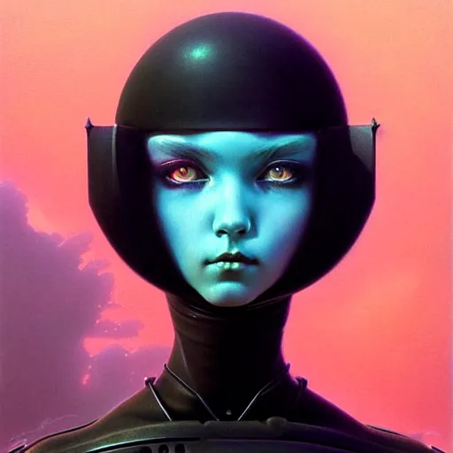 Image similar to portrait of beautiful cute goth girl in warhammer armor, art by kuvshinov ilya and zdislav beksinski and wayne barlowe