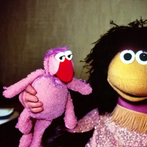 Image similar to photograph of My mom, as a muppet looking, very disappointed in me, as a muppet (1983)