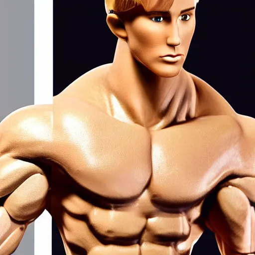 Image similar to muscular buff life sized ken doll also as a male android