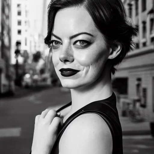Image similar to Emma Stone as Catwoman, promo material, XF IQ4, 150MP, 50mm, F1.4, ISO 200, 1/160s, natural light, Adobe Lightroom, photolab, Affinity Photo, PhotoDirector 365