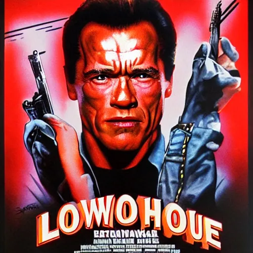 Prompt: Poster by Drew Struzan for the movie Loaf House staring Arnold Schwarzenegger, released in 1986