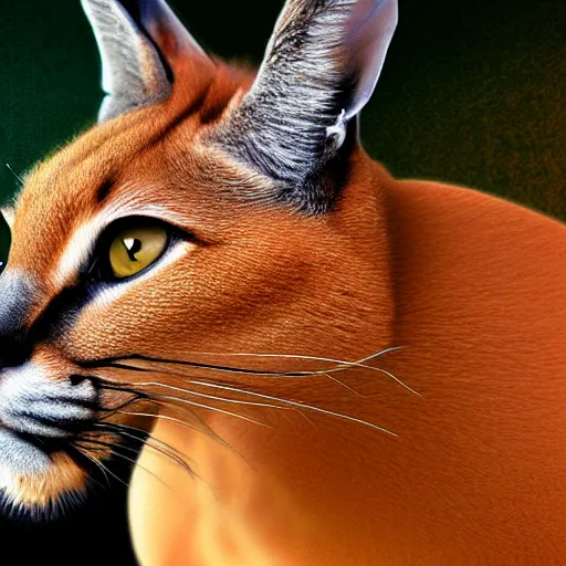 Image similar to caracal smoking a cigarette digital art