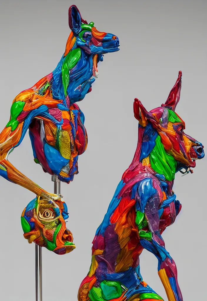 Prompt: bojack horseman, anatomical model made of colored resin, by damien hirst, sigma 3 5 mm f / 8