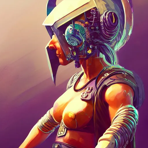 Image similar to cyberpunk viking helmet mask warrior goddess robot ninja fantasy, art gta 5 cover, official fanart behance hd artstation by jesper ejsing, by rhads, makoto shinkai and lois van baarle, ilya kuvshinov, ossdraws