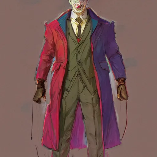 Image similar to vivid colors, character sheet, fine details, front view, greg rutkowski, kim jung gi, human, suit vest, longcoat