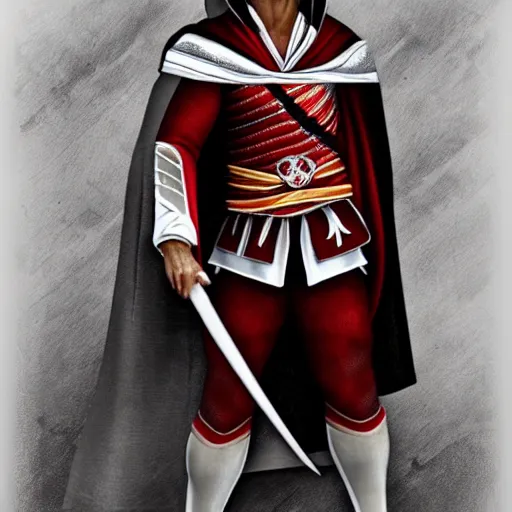 Image similar to christiano ronaldo as ezio auditore, detailed