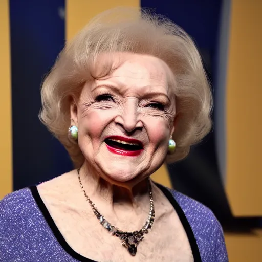 Prompt: betty white with facial tattoos