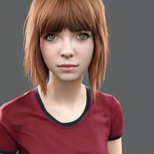 Image similar to 3D render of Max Caulfield posing as a League of Legends champion