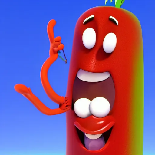 Image similar to larryboy from veggietales, profile picture, cgi render, highly detailed, studio lighting