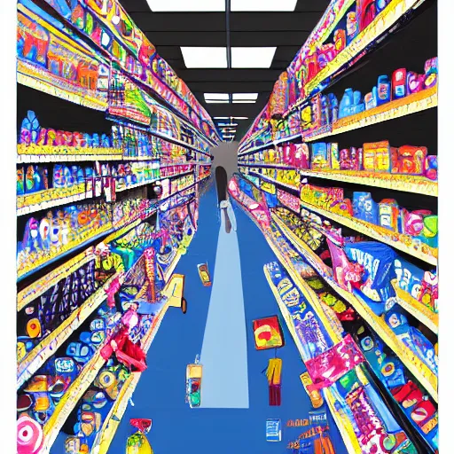 Image similar to i'll finish the walmart in my nightmares, digital art