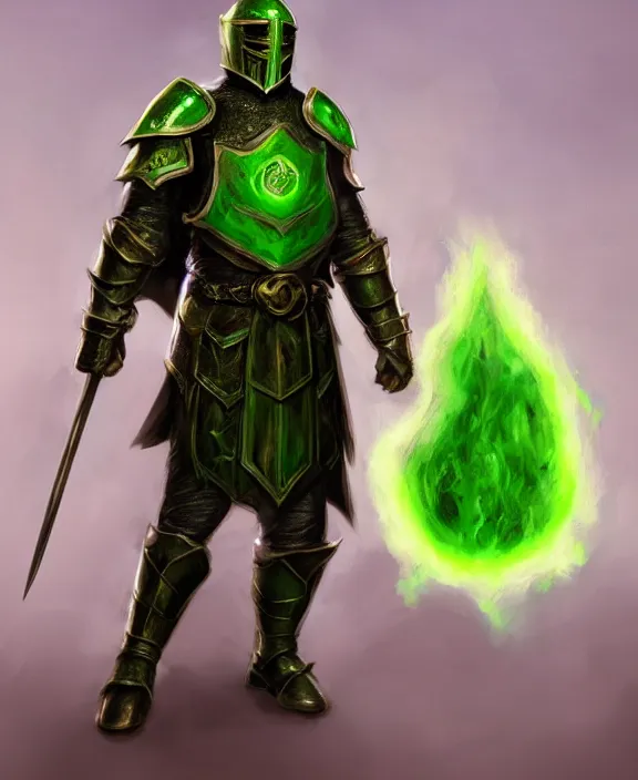 Prompt: masked knight in jade crystal armour alight with green fire, by frank fazetta, trending on artstation, 4 k resolution, detailed, high quality, hq artwork, character concept, character full body portrait
