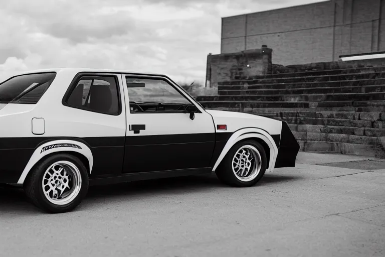 Prompt: 1985 supercharged with a blower Chevette, XF IQ4, 150MP, 50mm, F1.4, ISO 200, 1/160s, natural light, Adobe Photoshop, Adobe Lightroom, photolab, Affinity Photo, PhotoDirector 365