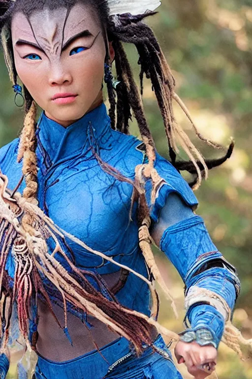 Prompt: photo of real life Ty Lee from Avatar