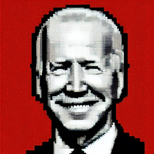 Image similar to pixel art of joe biden