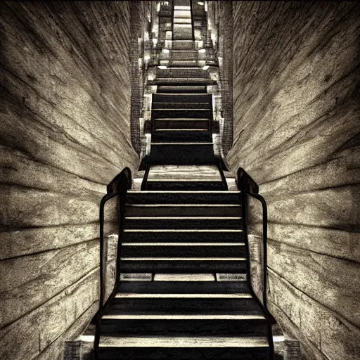 Prompt: a staircase leading to heaven, digital art