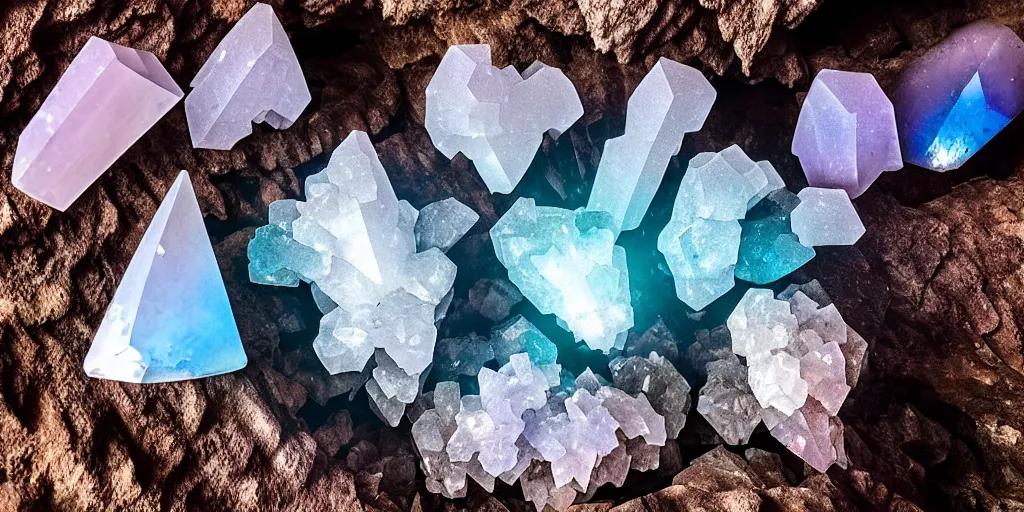 Image similar to mystical mysterious cave crystals