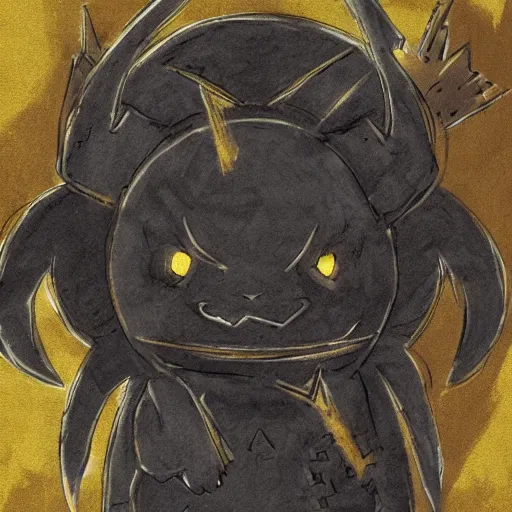 Image similar to Pikachu as a dark souls boss art by Bernard Krigstein's