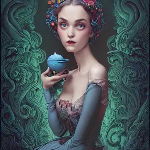 Image similar to Lofi portrait in mansion, Pixar style by Joe Fenton and Stanley Artgerm and Tom Bagshaw and Tim Burton
