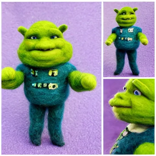 Image similar to shrek needle felted + needle felting art