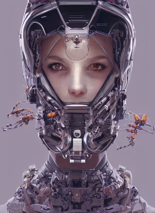 Image similar to symmetry!! portrait of a robot astronaut, floral! horizon zero dawn machine, intricate, elegant, highly detailed, digital painting, artstation, concept art, smooth, sharp focus, illustration, art by artgerm and greg rutkowski and alphonse mucha, 8 k