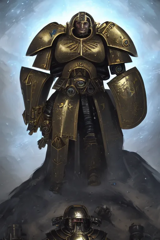 Image similar to armor portrait heros warhammer 4 0 k horus heresy fanart - the primarchs emperor by johannes helgeson animated with vfx concept artist & illustrator global illumination ray tracing hdr fanart arstation zbrush central hardmesh 8 k octane renderer comics stylized