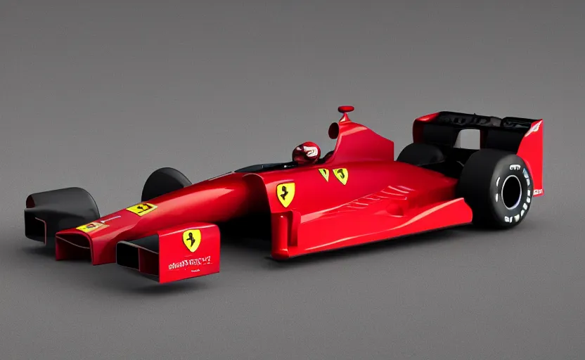 Prompt: retro futuristic ferrari formula 1 car inspired by f 1 2 0 2 1 concept and ferrari 6 4 3, blender, 8 k, artstation, highly detailed, intricate, octane 3 d,