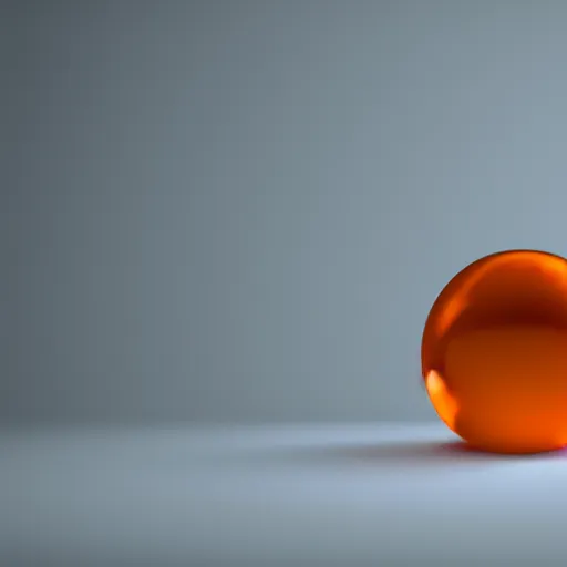 Prompt: a crystal orange sitting on a countertop, cycles 3 d render, octane, 4 k, caustics, unreal engine