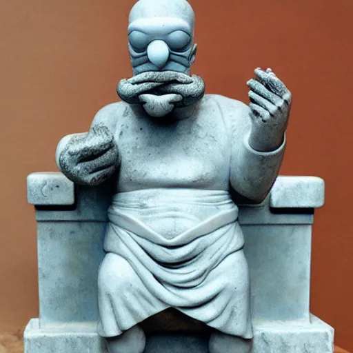 Prompt: doctor zoidberg ancient marble statue