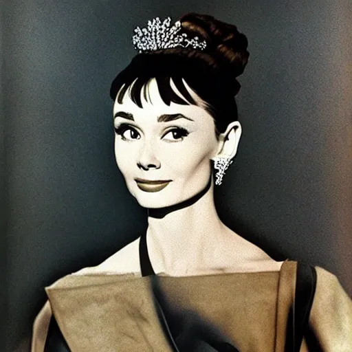 Image similar to audrey hepburn art by gentile bellini