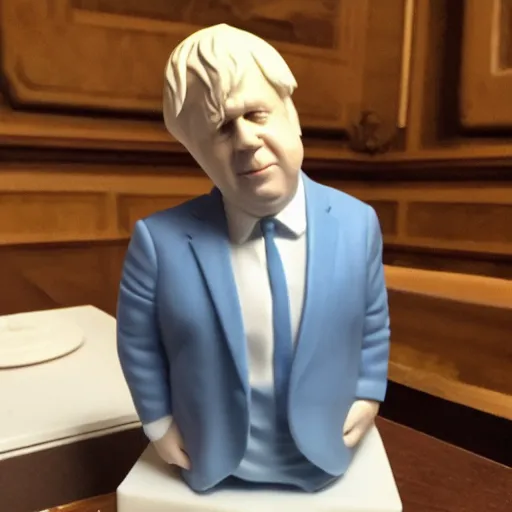 Prompt: Boris Johnson as a porcelain figurine