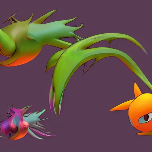 Image similar to a pokemon that looks like a nepenthes fusca, digital art. trending on art station, unreal engine.