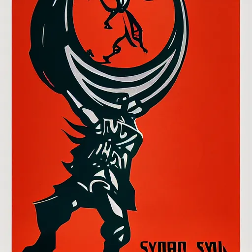 Image similar to soviet style propaganda poster of eye of sauron